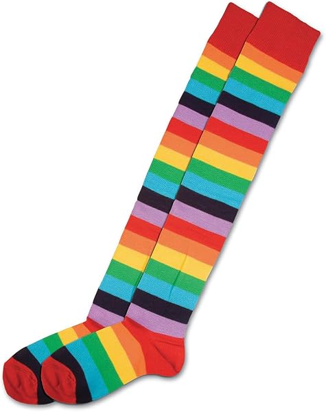 Bristol Novelty Clown Calcetines de Payaso, rayas, Multicolor, Talla única (BA 1131) Halloween