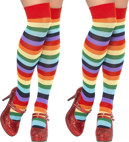 Smiffy's Smiffys Calcetines de payaso, largos multicolor Halloween