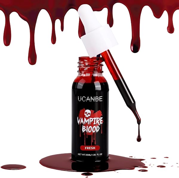 UCANBE Halloween Sangre Falsa,Fake Blood Realista,Lavable,Segura(Fresh) | Sangre Falsa para Teatro Bromas Zombis…