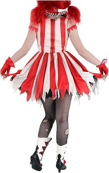 Disfraz de tonto para mujer, disfraz de payaso espeluznante, disfraz de arlequín, gótico, punk, disfraz de payaso,…