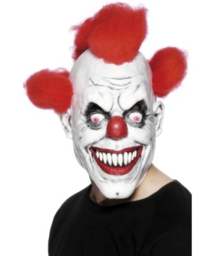 Máscara de payaso asesino roja y blanca