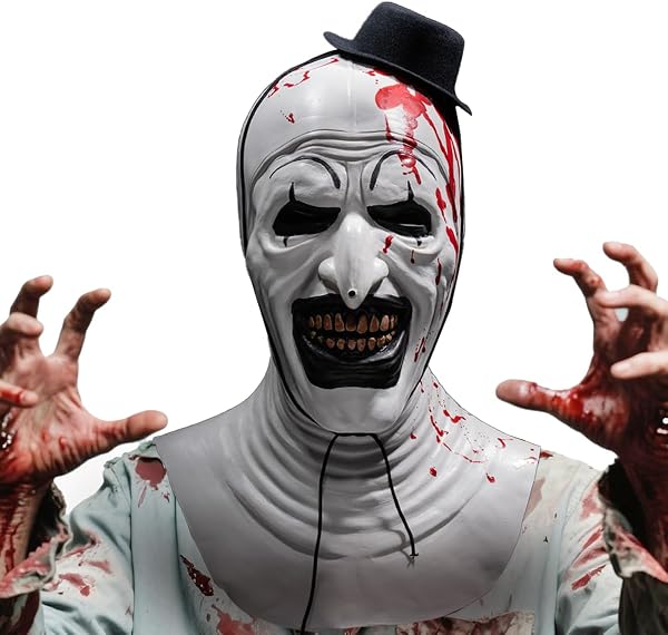 Máscara de Payaso, Terrifier Clown Máscara para Adulto, Terrifier Art The Clown Mask, Máscara de Payaso Asesino de…