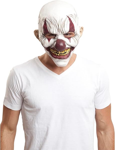 My Other Me - Máscara Payaso Diabólico blanco marrón adulto unisex | Diseño de Payaso Diabólico blanco y marrón…