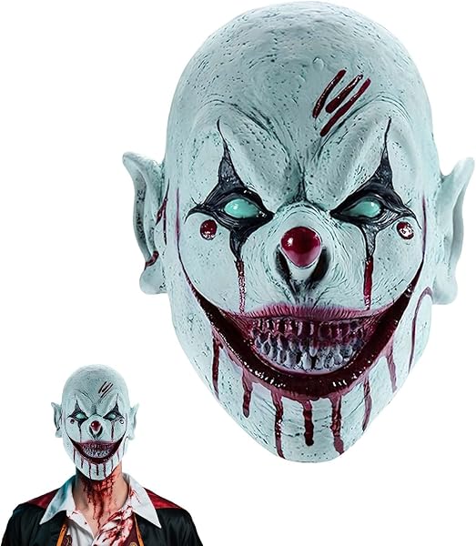 Máscara de Payaso de Terror para Halloween, Máscara de látex de Joker, Mascara Payaso Halloween, Clown Mask,…