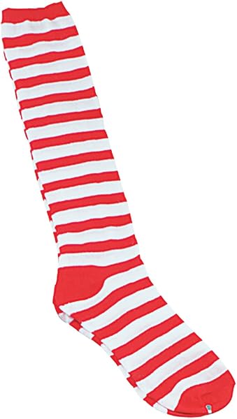 Bristol Novelty- Medias de Payaso a Rayas, Color rojo/blanco (BA051)