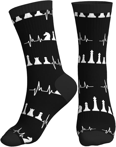 Calcetines de ajedrez a media pantorrilla para hombres y mujeres, elegantes calcetines 3 negros