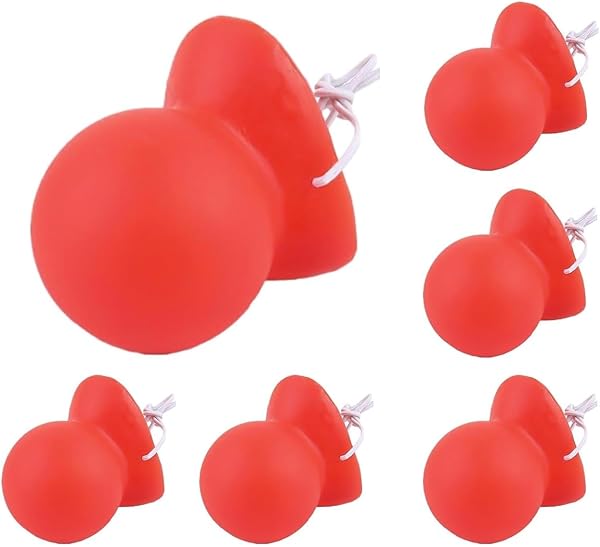 6 Piezas Nariz De Payaso Elástica Roja Decorativa Adultos Artículos Fiestas Goma para Disfraces Suministros Carnaval