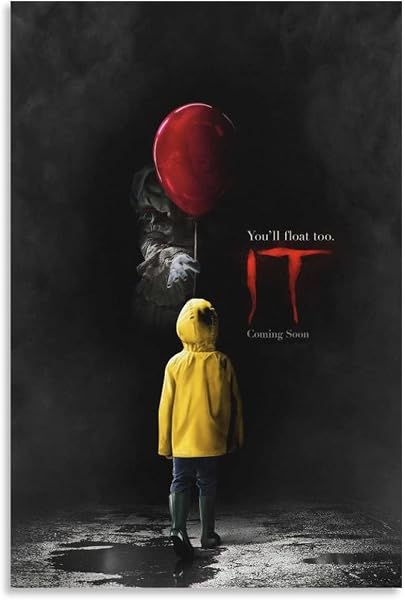 Póster de película de terror It en lienzo y arte de pared para decoración moderna de dormitorio familiar, 12 x 18…
