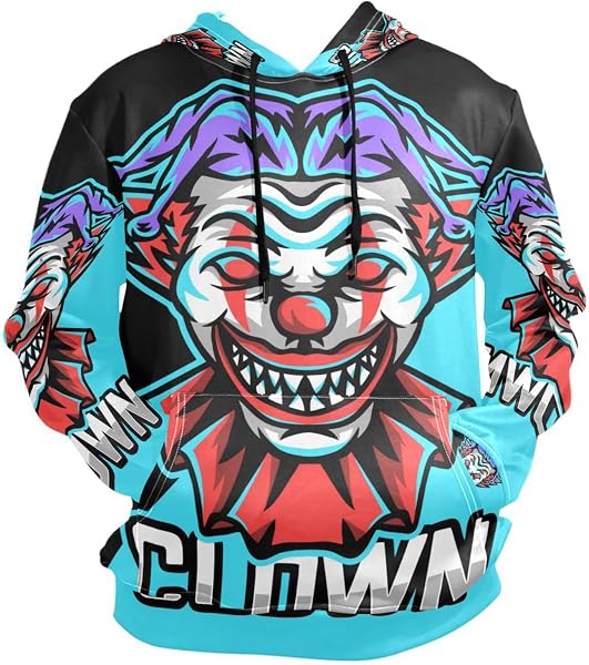 Joker Negro Azul Payaso Sudadera con Capucha Deportivas con Estampado Hoodies Sweatshirt para Niñas Niños Hombres…