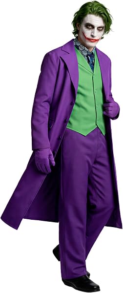 Funidelia Disfraz Oficial de Joker Caballero Oscuro para Hombre, Traje de Guasón para adulto, Disfraces de…