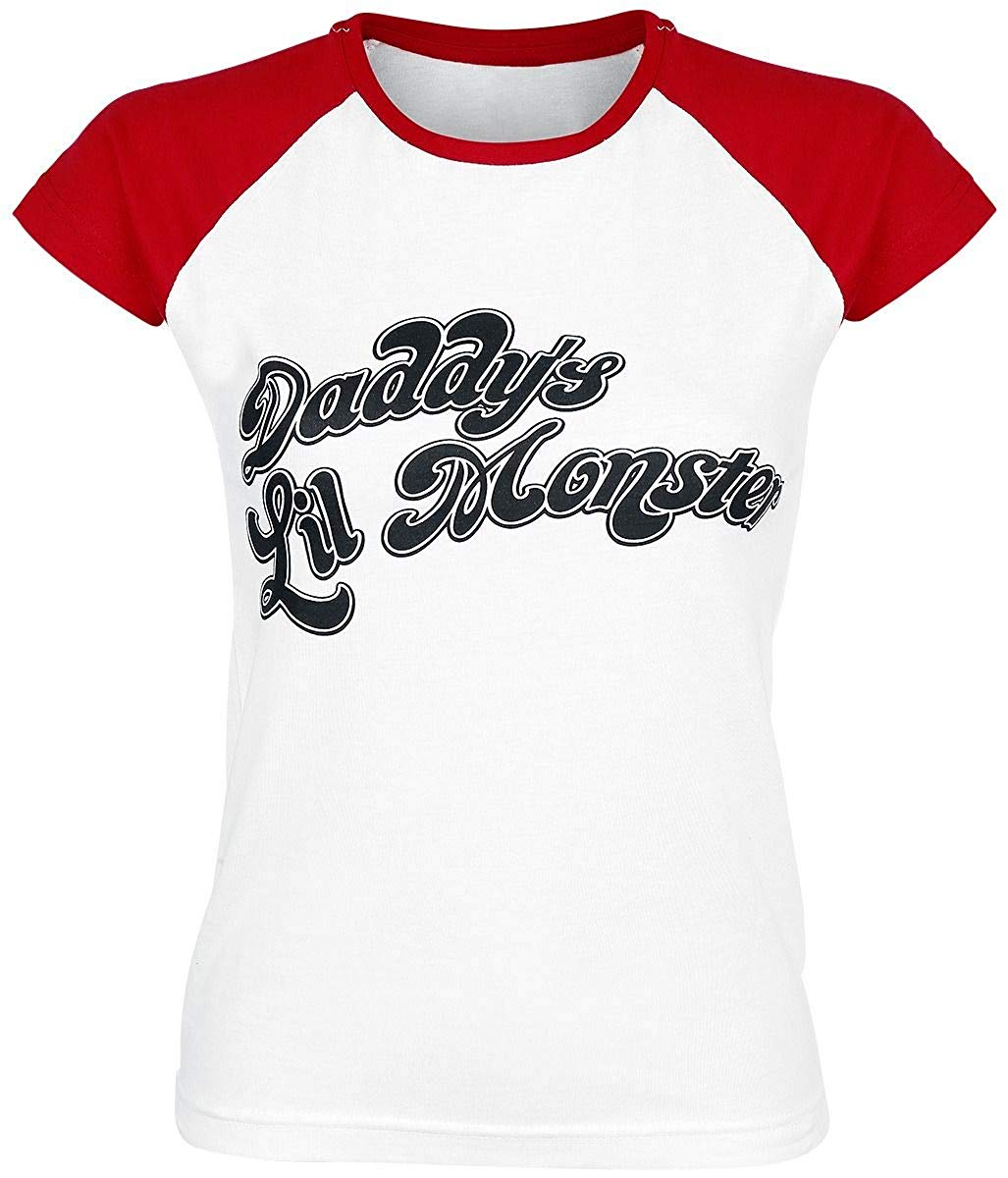 camiseta blanca roja beisbol harley quinn