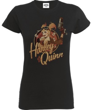 camiseta negra harley quinn mujer