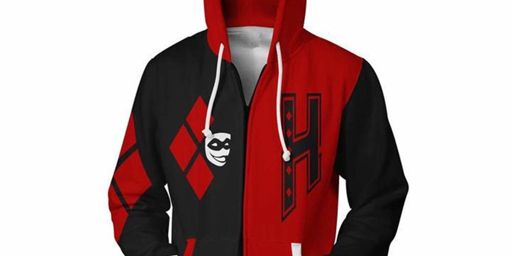 sudadera roja negra harley quinn